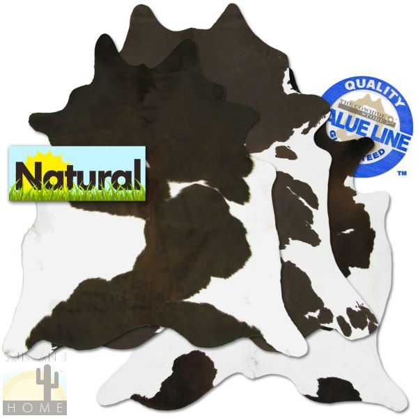 328393 - Value Line Grade B Chocolate and White Cowhide - Choose Size