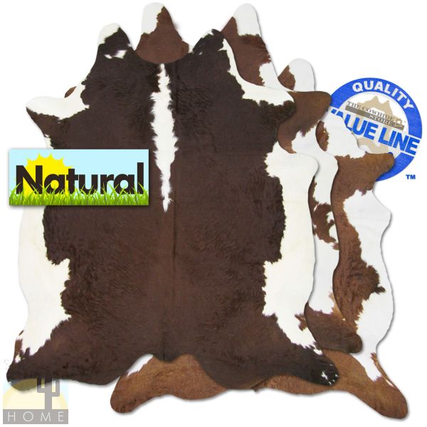 328394 - Value Line Grade B Hereford Brown and White Cowhide - Choose Size