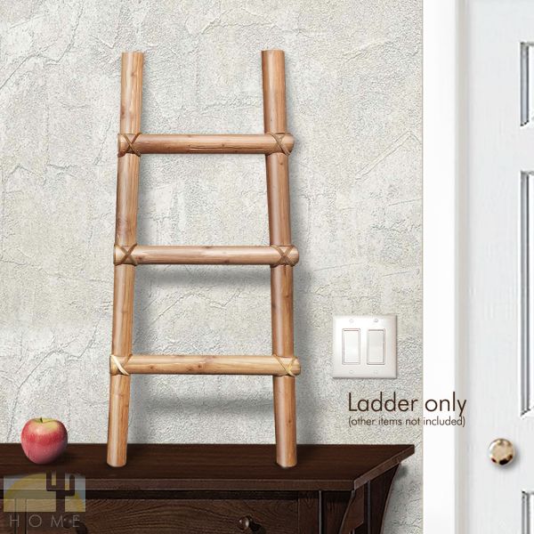 460230 - Art Crafted in Arizona - 36in Decorative Wooden Kiva Ladder in Terra Cotta Finish
