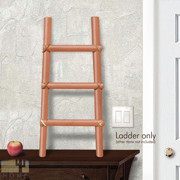 460231 - Art Crafted in Arizona - 48in Decorative Wooden Kiva Ladder in Terra Cotta Finish