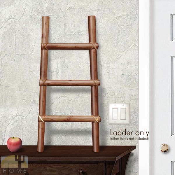 460233 - Art Crafted in Arizona - 66in Decorative Wooden Kiva Ladder in Terra Cotta Finish