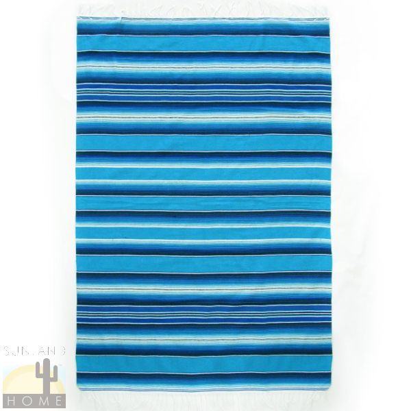 460409 - 60in x 84in Serape Blanket - Turquoise And Blue