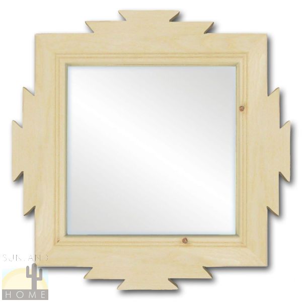 489100 - 18in Southwestern Lodge Decor Wooden Wall Mirror in Natural Pine