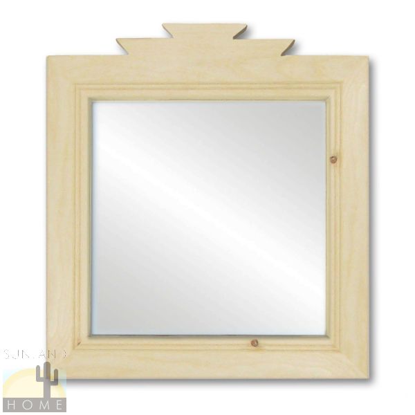 489110 - 17in Southwestern Lodge Decor Wooden Wall Mirror in Natural Pine