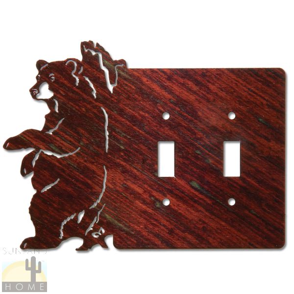 531251 - Lazart Bear on Side Natural Fusion Double Standard Switch Plate