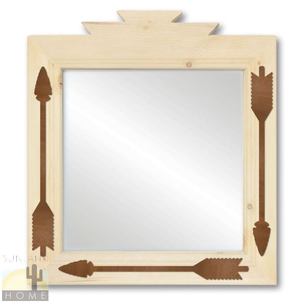 600001 - 17in Three Arrows Southwestern Natural Pine Accent Wall Mirror