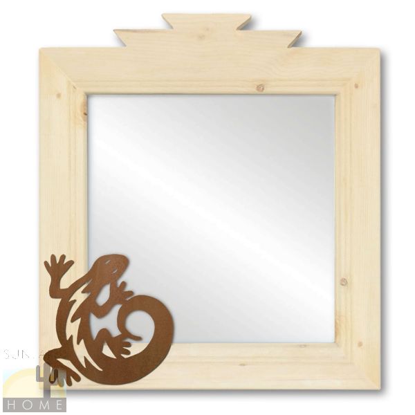 600007 - 17in C-Lizard Southwestern Natural Pine Accent Wall Mirror