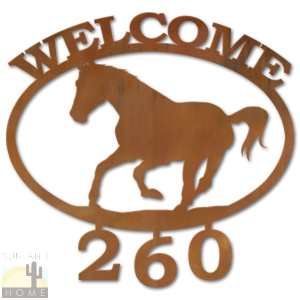 600312 - Stallion Welcome Custom House Numbers Wall Art