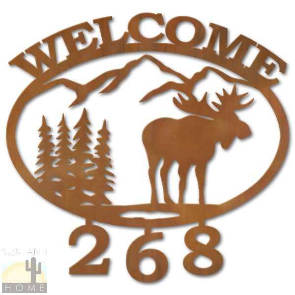 600319 - Moose and Trees Welcome Custom House Numbers