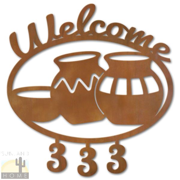 600325 - Pottery Welcome Custom House Numbers Wall Art