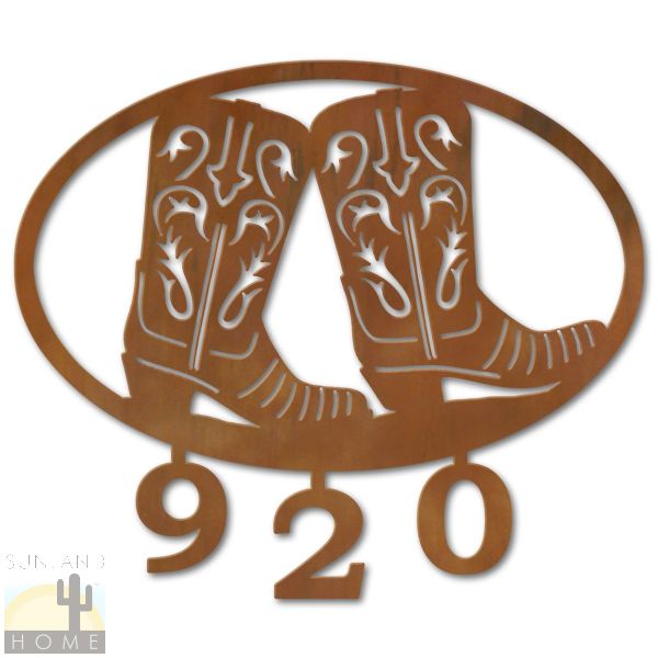 600404 - Cowboy Boots Custom House Numbers Wall Art