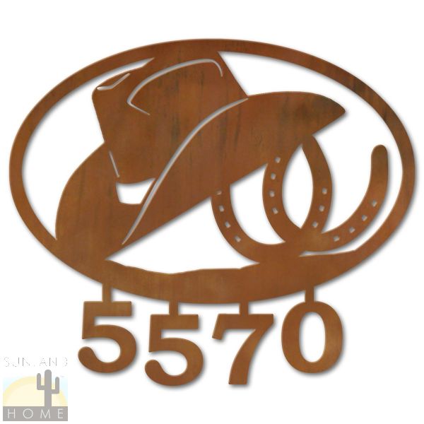 600411 - Cowboy Hat Custom House Numbers Wall Art