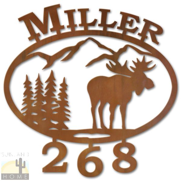 600619 - Moose and Trees Custom Name and House Numbers