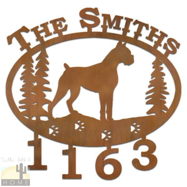 600803 - Standing Boxer Dog Custom Name - House Numbers
