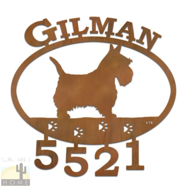 600858 - Scottish Terrier Custom Name and House Numbers