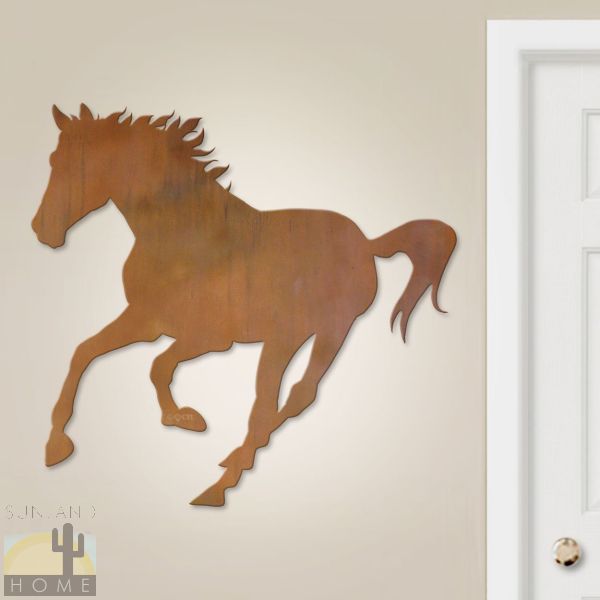 601037 - 36in Running Horse Large Metal Wall Art