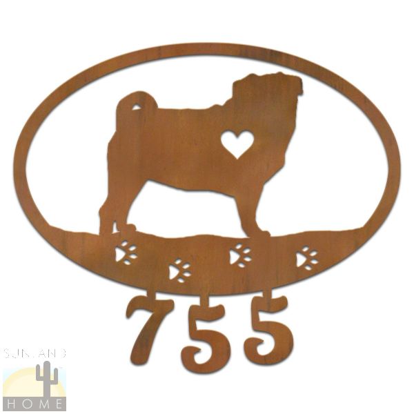 601117 - Pug Dog Breed Custom House Numbers Wall Art
