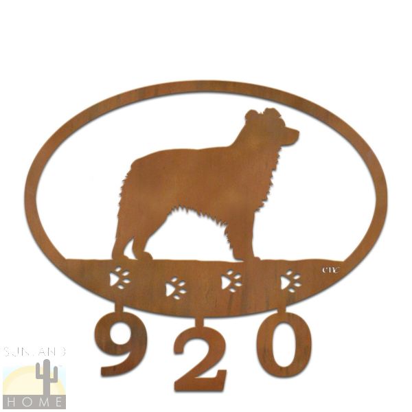 601128 - Australian Shepherd Custom House Numbers Wall Art