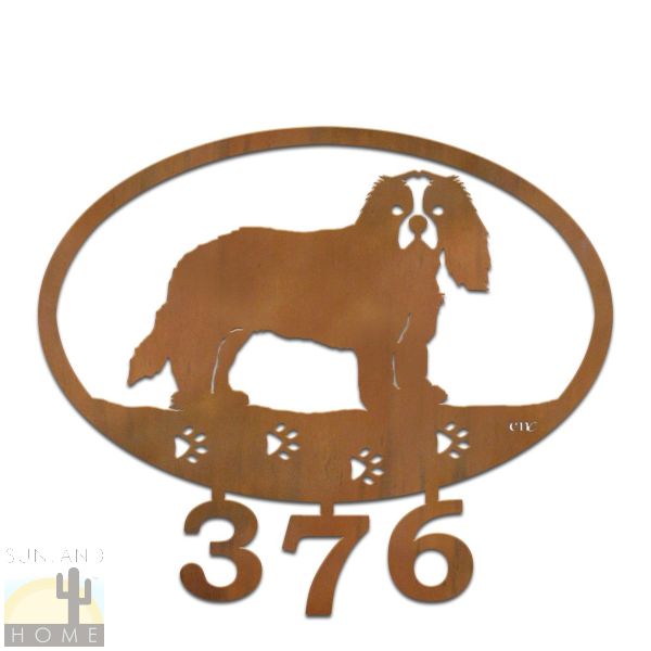 601138 - Cavalier King Charles Custom House Numbers Art