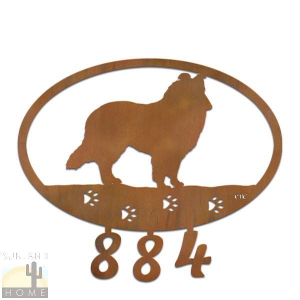 601159 - Shetland Sheepdog Custom House Numbers Wall Art