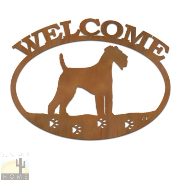 601225 - Airedale Metal Welcome Sign Wall Art