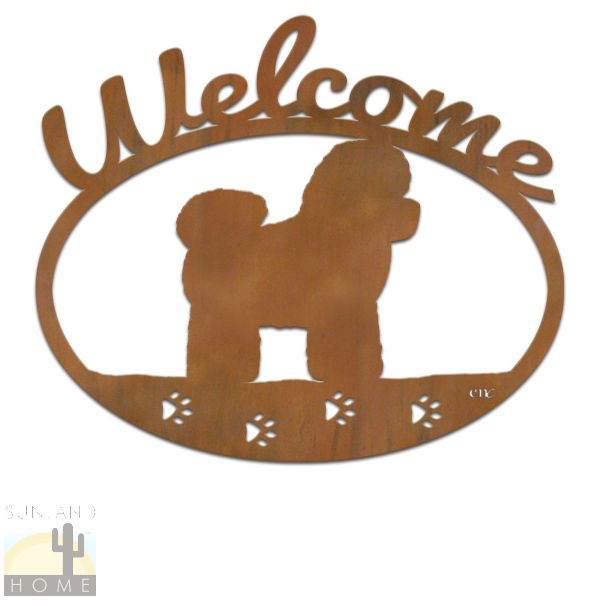 601231 - Bichons Frise Metal Welcome Sign Wall Art