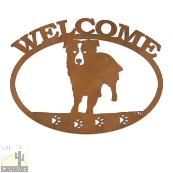 601249 - Miniature American Shepherd Metal Welcome Sign