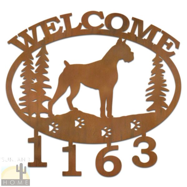 601303 - Standing Boxer Dog Welcome Custom House Numbers