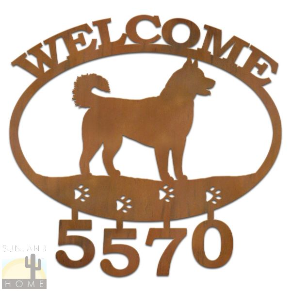 601311 - Siberian Husky Welcome Custom House Numbers