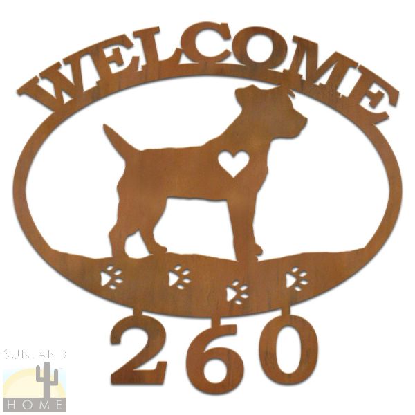 601312 - Jack Russell Welcome Custom House Numbers Wall Art