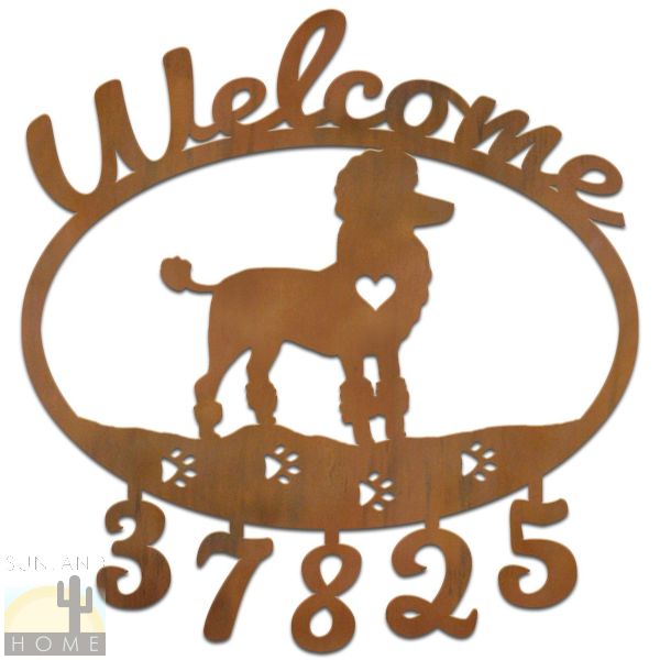 601316 - Poodle Dog Breed Welcome Custom House Numbers