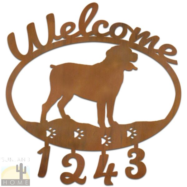 601318 - Rottweiler Dog Breed Welcome Custom House Numbers