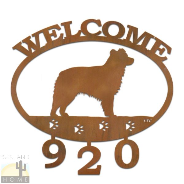 601328 - Australian Shepherd Welcome Custom House Numbers