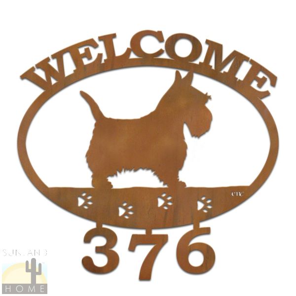 601358 - Scottish Terrier Welcome Custom House Numbers