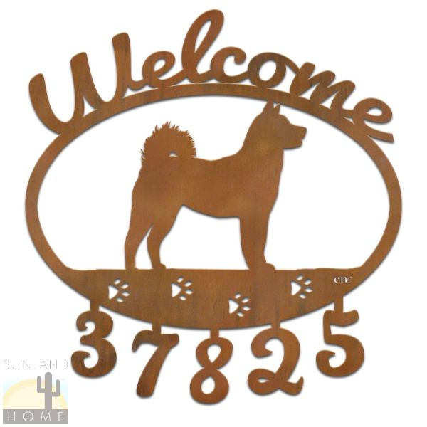 601360 - Shiba Inu Welcome Custom House Numbers