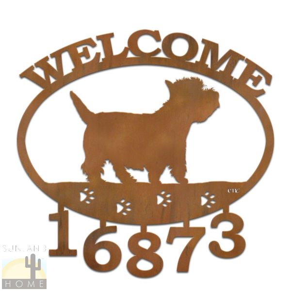 601365 - West Highland White Terrier Welcome House Numbers