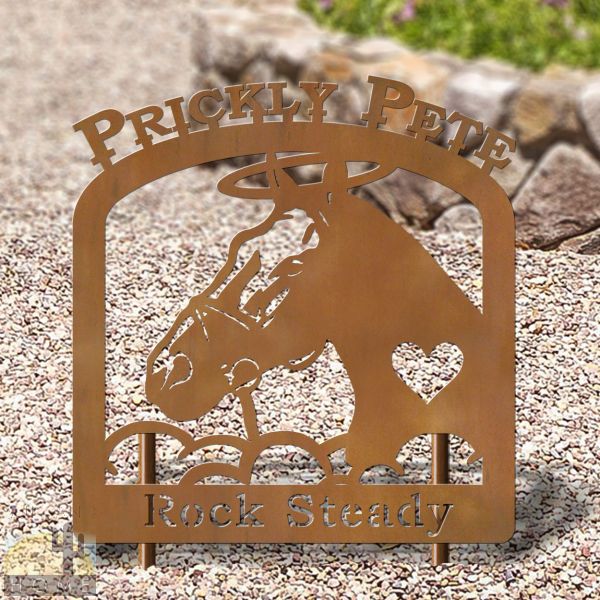 601770 - 16in W x 19in H Horse Personalized Upright Outdoor Metal Pet Memorial in Black or Rust