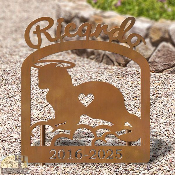 601776 - 16in W x 19in H Ferret Personalized Upright Outdoor Metal Pet Memorial in Black or Rust