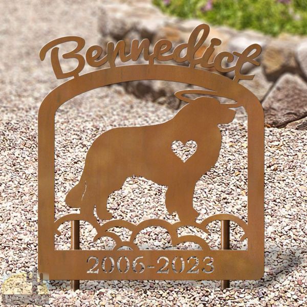 601803 - 16in x 19in Great Pyrenees Personalized Dog Breed Upright Outdoor Metal Memorial in Black or Rust