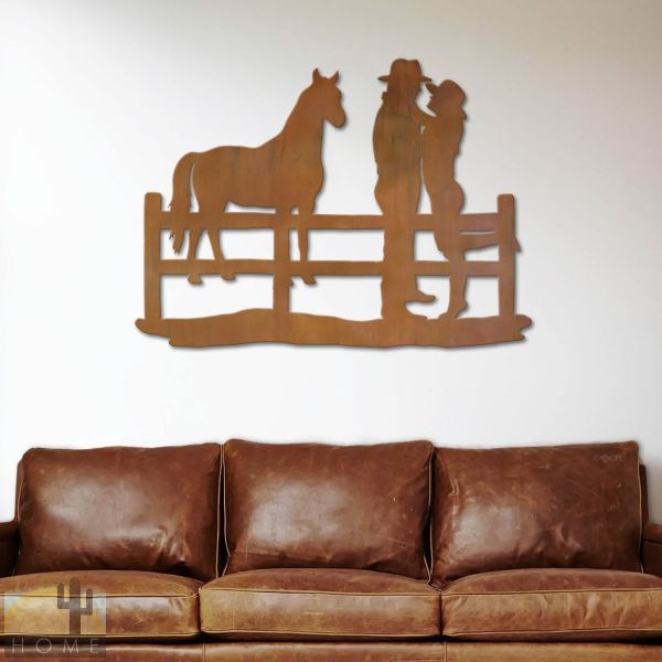 602010 - 44in Cowboy and Cowgirl XL Metal Wall Art