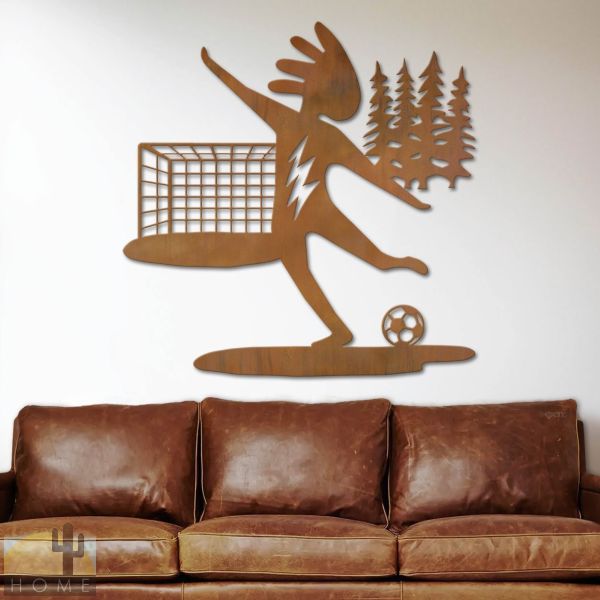 602032 - 44in Forest Kokopelli Soccer XL Metal Wall Art