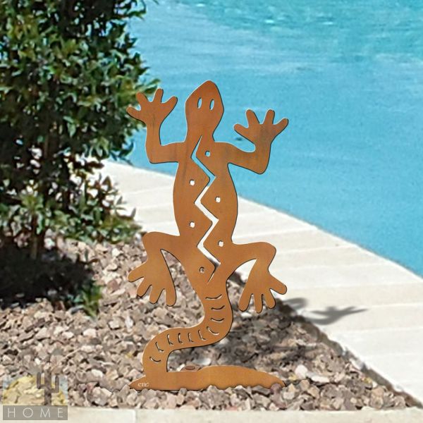 603403 - 18in or 24in Rust Metal Garden Art - Southwest Gecko