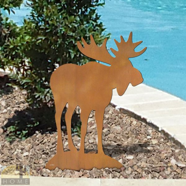 603413 - 18in or 24in Rust Metal Garden Art - Moose