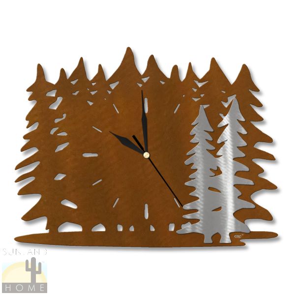 604027 - Trees 15in Wall Clock - Just Trees - Choose Color