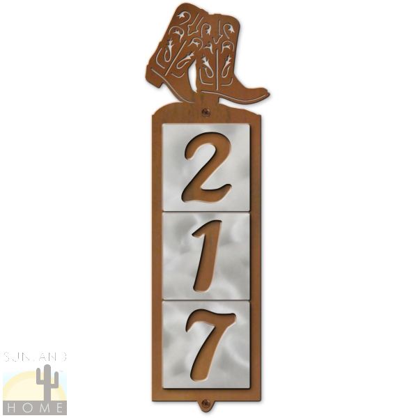 605033 - Boots Metal Tile 3-Digit Vertical House Numbers