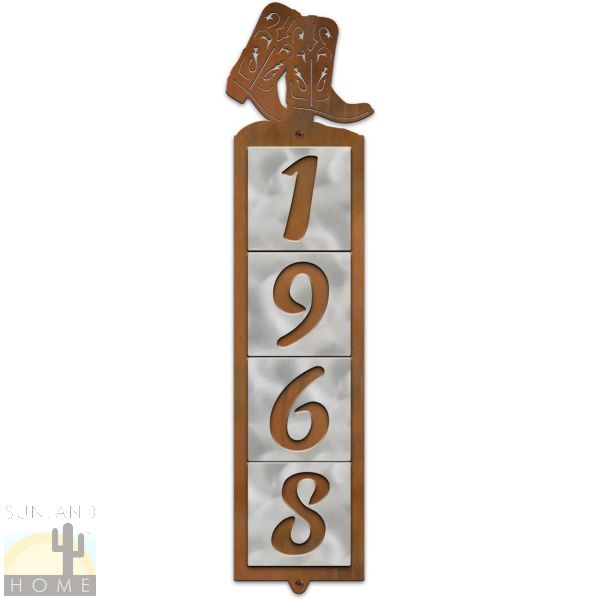 605034 - Boots Metal Tile 4-Digit Vertical House Numbers