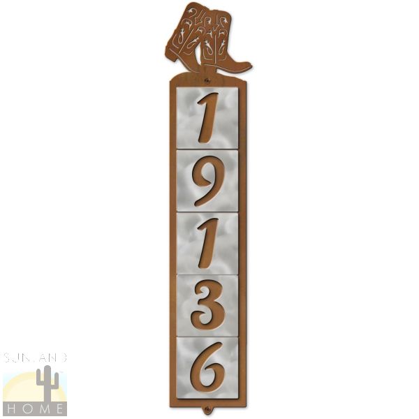 605035 - Boots Metal Tile 5-Digit Vertical House Numbers