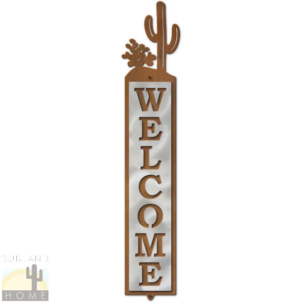 605048 - Cactus Metal Art Vertical Welcome Sign