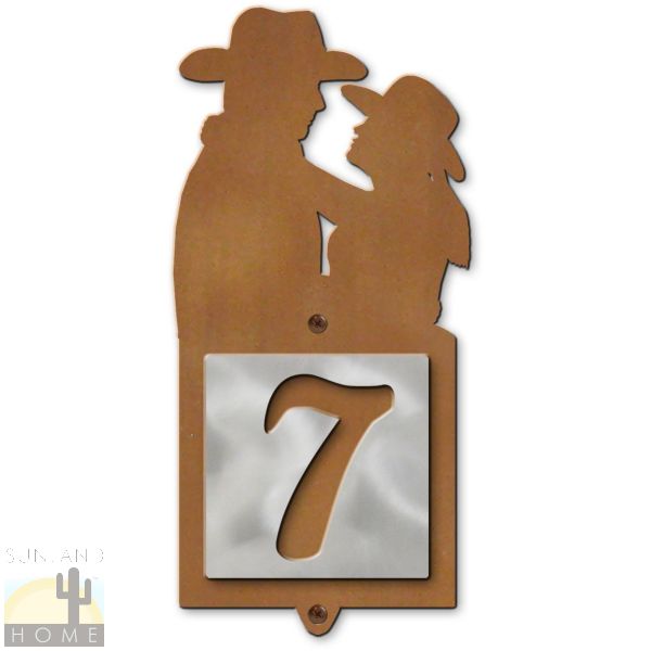 605081 - Cowboy and Cowgirl Single-Digit Metal Tile Front Door Number