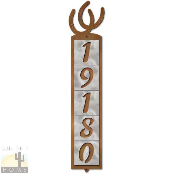 605345 - Horseshoes Metal Tile 5-Digit Vertical House Numbers